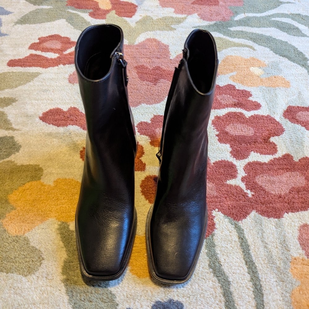 Black Leather Ankle Boots